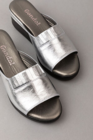 Gondol Hakiki Deri Ev Terliği özl.966 - Lame - 39