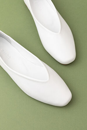 Gondol Hakiki Deri Günlük Klasik Babet Ln.4012 - Beyaz - 37