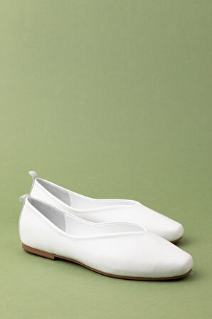 Gondol Hakiki Deri Günlük Klasik Babet Ln.4012 - Beyaz - 40