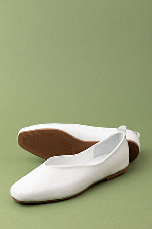 Gondol Hakiki Deri Günlük Klasik Babet Ln.4012 - Beyaz - 40