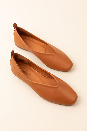 Gondol Hakiki Deri Günlük Klasik Babet Ln.4012 - Taba - 41