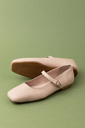 Gondol Hakiki Deri Günlük Klasik Tek Bant Babet Ln.4410 - Bej - 40