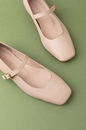 Gondol Hakiki Deri Günlük Klasik Tek Bant Babet Ln.4410 - Bej - 40