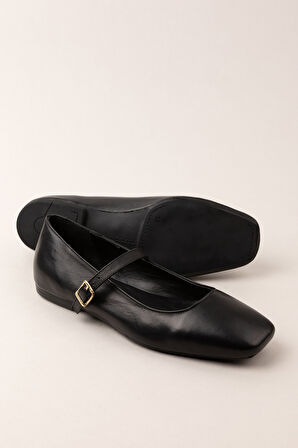 Gondol Hakiki Deri Günlük Klasik Tek Bant Babet Ln.4410 - Siyah - 37