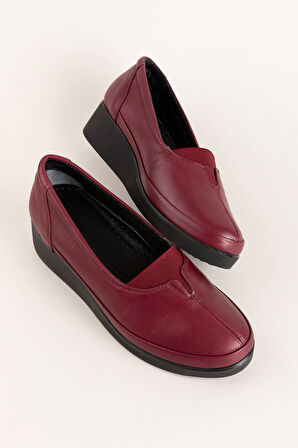 Gondol İçi Dışı Hakiki Deri Yumuşak Dokulu Günlük Ayakkabı ndr.101 - Bordo - 40