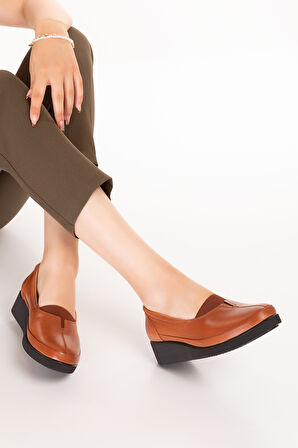 Gondol İçi Dışı Hakiki Deri Yumuşak Dokulu Günlük Ayakkabı ndr.101 - Taba - 37