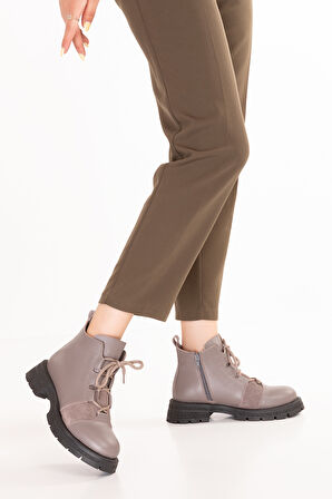 Gondol Hakiki Deri Günlük Şık Bot Bellamy - Vizon - 39