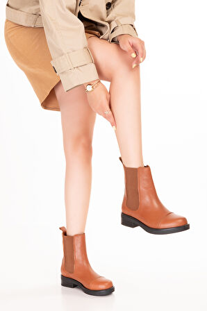 Gondol Hakiki Deri Lastikli Çekme Bot Belen - Taba - 38