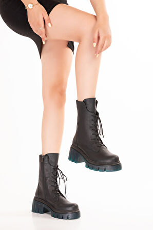 Gondol Hakiki Deri Şık Postal Bot Beritsi - Siyah - 37