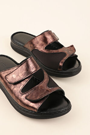 Gondol Hakiki Deri Kemik Çıkıntısına Özel Rahat Terlik irm.173 - Taba - 37