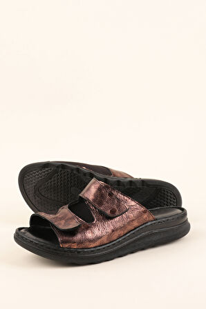 Gondol Hakiki Deri Kemik Çıkıntısına Özel Rahat Terlik irm.173 - Taba - 38