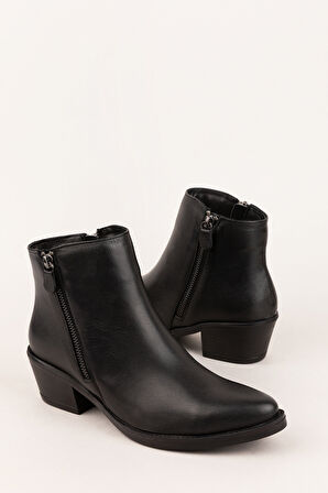 Gondol Hakiki Deri Günlük Şık Bot Ozmira - Siyah - 36