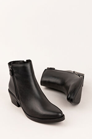 Gondol Hakiki Deri Günlük Şık Bot Ozmira - Siyah - 40