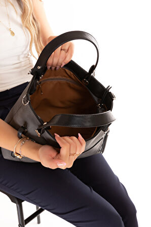 Gondol Kadın Şık El ve Omuz Çantası ars.930 - Gri - TEK EBAT