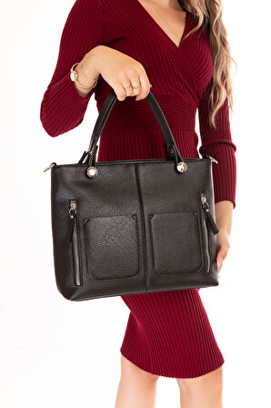 Gondol Kadın Şık El ve Omuz Çantası ars.930 - Siyah - TEK EBAT