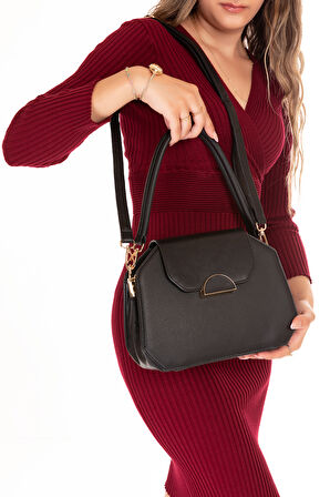 Gondol Kadın Şık El ve Omuz Çantası ars.2525 - Siyah - TEK EBAT