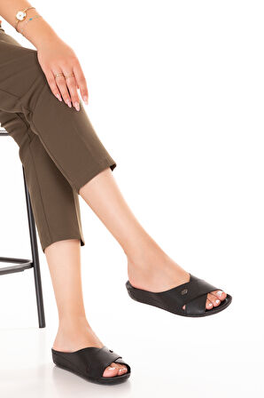 Gondol Kadın  Anatomik Taban Terlik bio.1001 - Siyah - 37