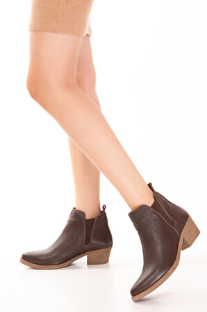 Gondol Hakiki Deri Günlük Şık Bot Ozelina - Kahverengi - 37