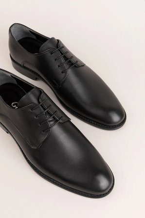 Gondol Erkek Hakiki Deri Klasik Damat Ayakkabı pş.90 Siyah Cilt