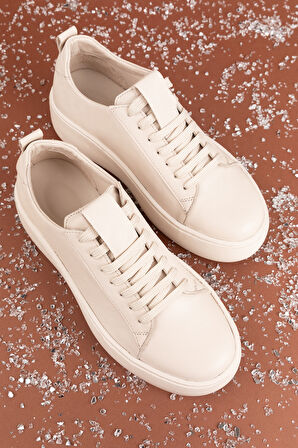 Gondol Hakiki Deri Anatomik Taban Spor Ayakkabı Alessandora - Bej - 35