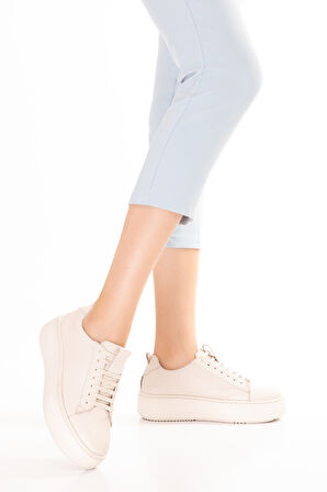 Gondol Hakiki Deri Anatomik Taban Spor Ayakkabı Alessandora - Bej - 35