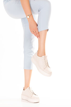 Gondol Hakiki Deri Anatomik Taban Spor Ayakkabı Alessandora - Bej - 35