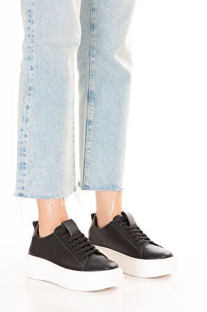 Gondol Hakiki Deri Anatomik Taban Spor Ayakkabı Alessandora - Siyah B.T. - 41