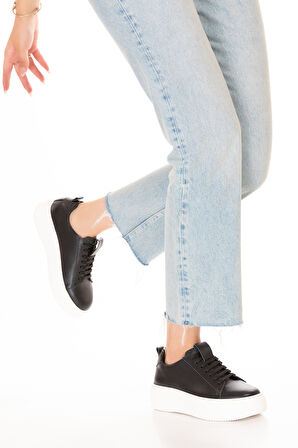 Gondol Hakiki Deri Anatomik Taban Spor Ayakkabı Alessandora - Siyah B.T. - 41