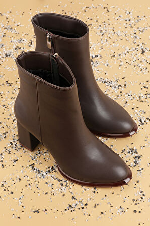 Gondol Kadın Klasik Topuklu Ofis Botu mad.1350 - Kahverengi - 37