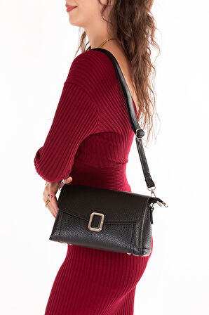 Gondol Kadın Günlük Küçük Omuz Çantası vp.732 - Siyah - TEK EBAT