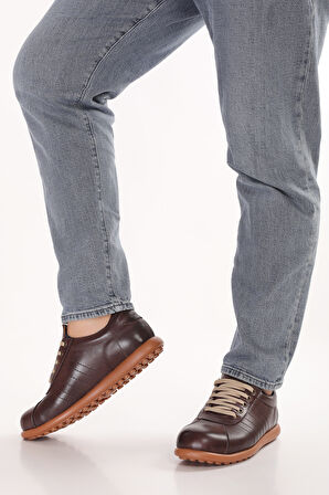 Gondol Içi Dışı Hakiki Deri Günlük Rahat Casual Ayakkabı Pelotaz - Kahverengi - 40