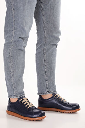 Gondol Içi Dışı Hakiki Deri Günlük Rahat Casual Ayakkabı Pelotaz - Lacivert - 41