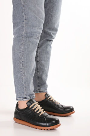 Gondol Içi Dışı Hakiki Deri Günlük Rahat Casual Ayakkabı Pelotaz - Siyah - 44