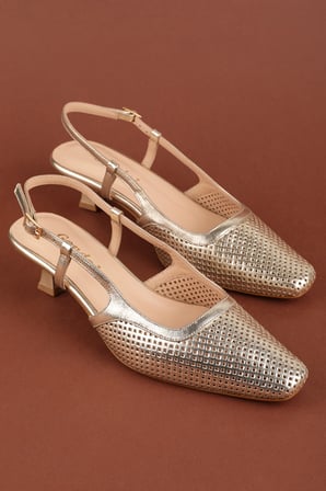 Gondol Kadın Hakiki Deri İnce Stiletto Topuklu Ayakkabı brgl.6136 Gold