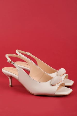 Gondol Kadın Hakiki Deri İnce Stiletto Topuklu Abiye Ayakkabı brgl.6153 Bej Rugan