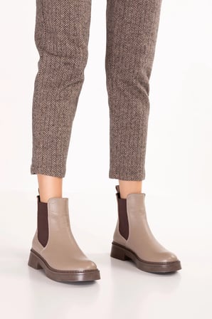 Gondol Hakiki Deri Çift Lastikli Günlük Hafif Bot Shakira Vizon