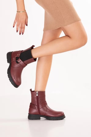 Gondol Hakiki Deri Hafif Light Taban Günlük Rahat Bot anl.2798 Bordo