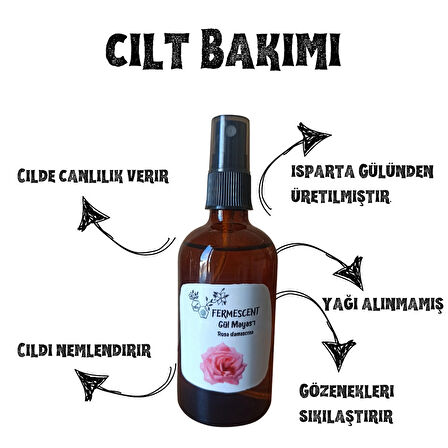 Gül Mayası Suyu Hidrosolü - Aydınlatıcı Ve Gözenek Sıkılaştırıcı - Yağı Alınmamış 100 ml