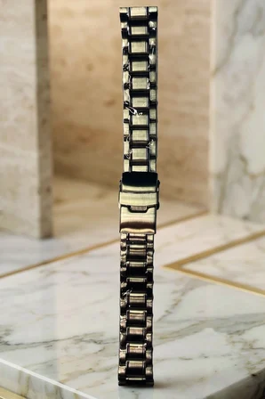Beroo Prestige: 18mm Çift Kilitli Premium Çelik Saat Kordonu - Gümüş