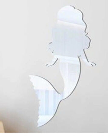 Pleksi Ayna Denizkızı Duvar Stickerı - Çocuk Odası ve Banyo Dekorasyonu