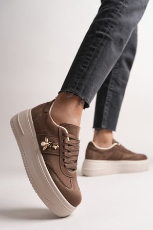 Kadın Yıldız Kelebekli Kalın Tabanlı Sneaker