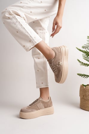 Kadın Yıldız Kelebekli Kalın Tabanlı Sneaker