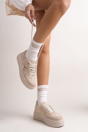 Kadın Yıldız Kelebekli Kalın Tabanlı Sneaker