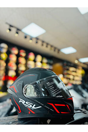 FAZER MAT BLACK GRAY RED ÇENE AÇILIR GÜNEŞ VİZÖRLÜ MOTOSİKLET KASKI