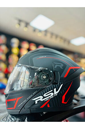 FAZER MAT BLACK GRAY RED ÇENE AÇILIR GÜNEŞ VİZÖRLÜ MOTOSİKLET KASKI