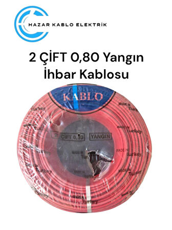 Yeşim Kablo 2x2x0.80 Mm+0.50 Yangın Alarm Kablosu 100 Metre