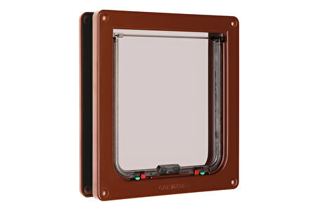 Beeztees CatMate Kedi Kapısı, Büyük, Çift Yönlü, 4 fonksiyonlu, Kahverengi, 23,5x25,2cm