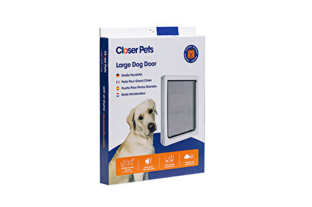 Beeztees DogMate Köpek Kapısı, Çift Yönlü, 2 fonksiyonlu, Beyaz, 44x36,5cm