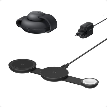  Anker MagGo 3'ü 1 Arada Kablosuz Şarj İstasyonu, MagSafe Uyumlu, Qi2 Sertifikalı,15W Katlanabilir S