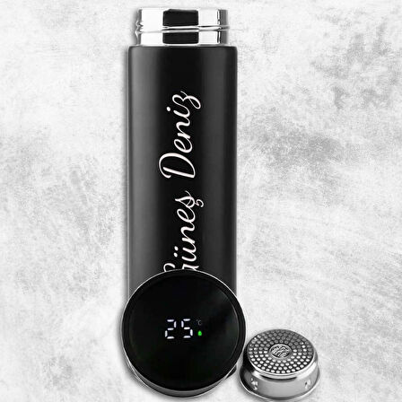 Kişiye Özel LED Sıcaklık Göstergeli Akıllı Vakumlu Yalıtımlı Termos 500ml